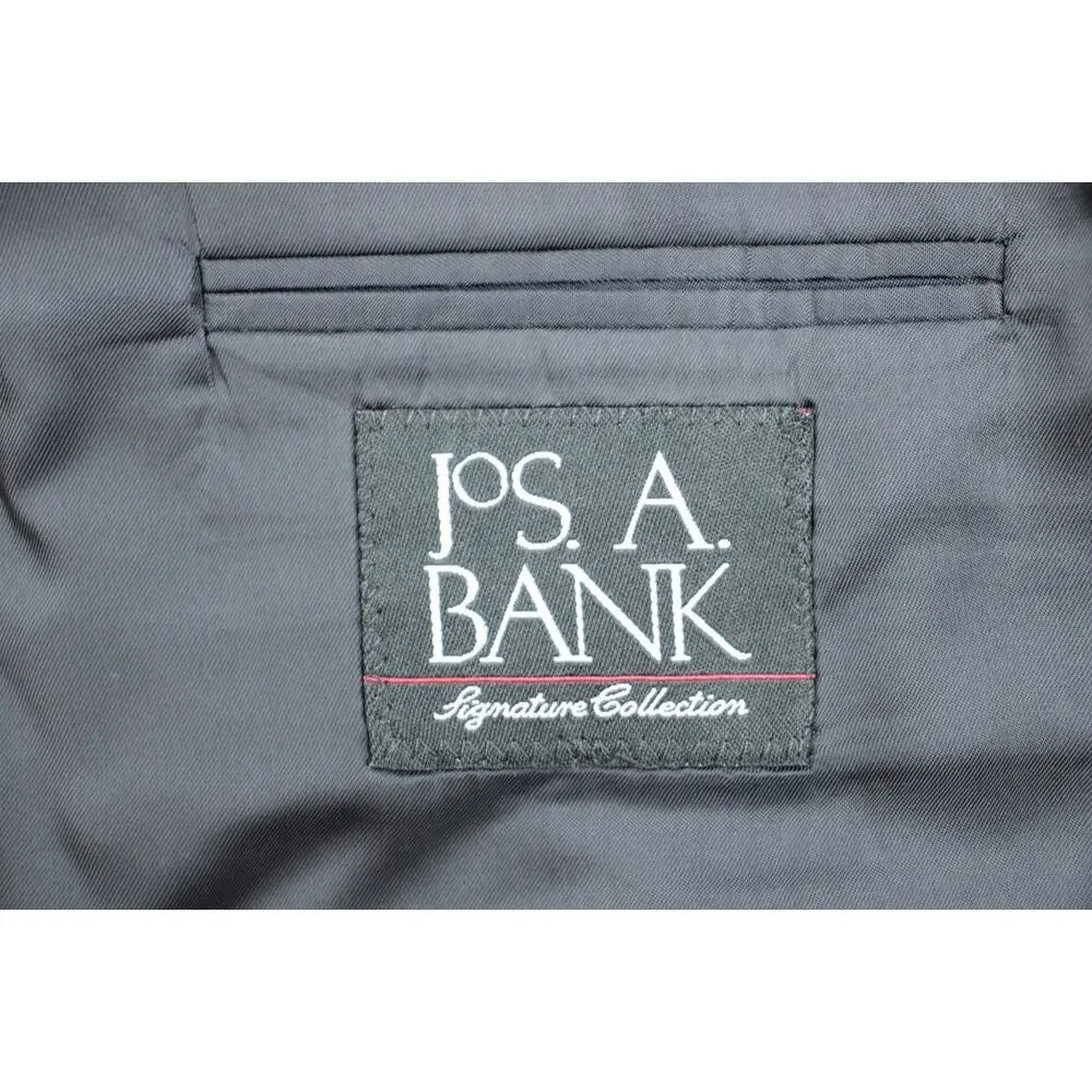 Jos A Bank Blazer 46R Navy Blue 100% Wool Lined Signature 2-Buttons
